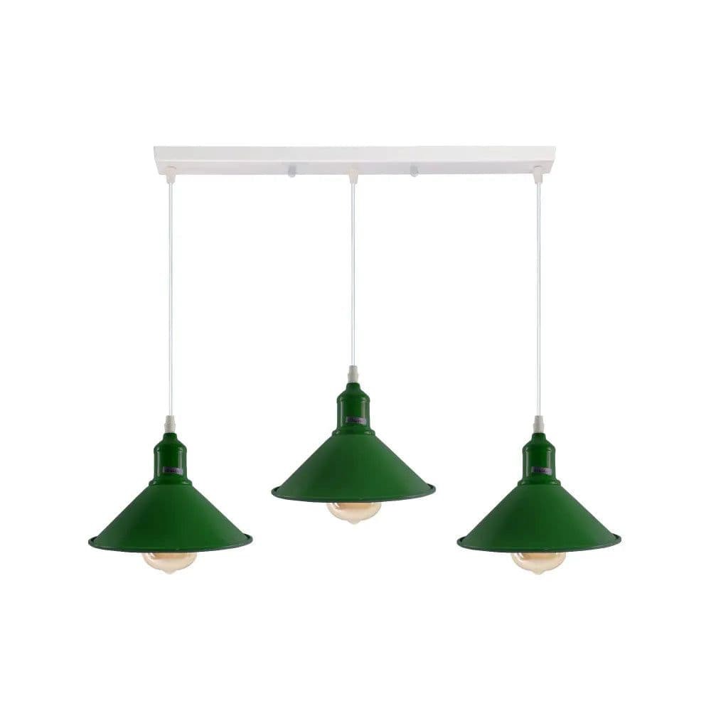 image-Industrial Vintage Loft Kitchen Bar 3 Lights Fittings Ceiling Cone Metal E27