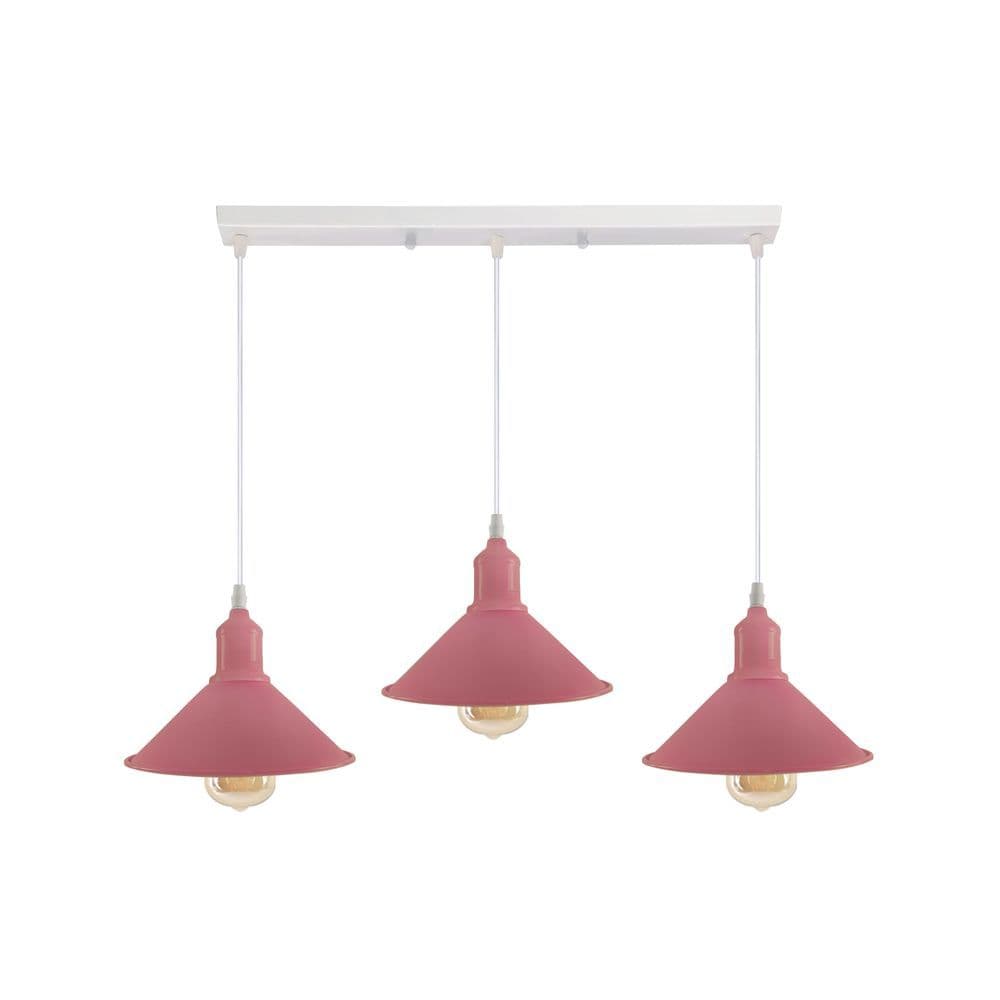image-Industrial Vintage Loft Kitchen Bar 3 Lights Fittings Ceiling Cone Metal E27