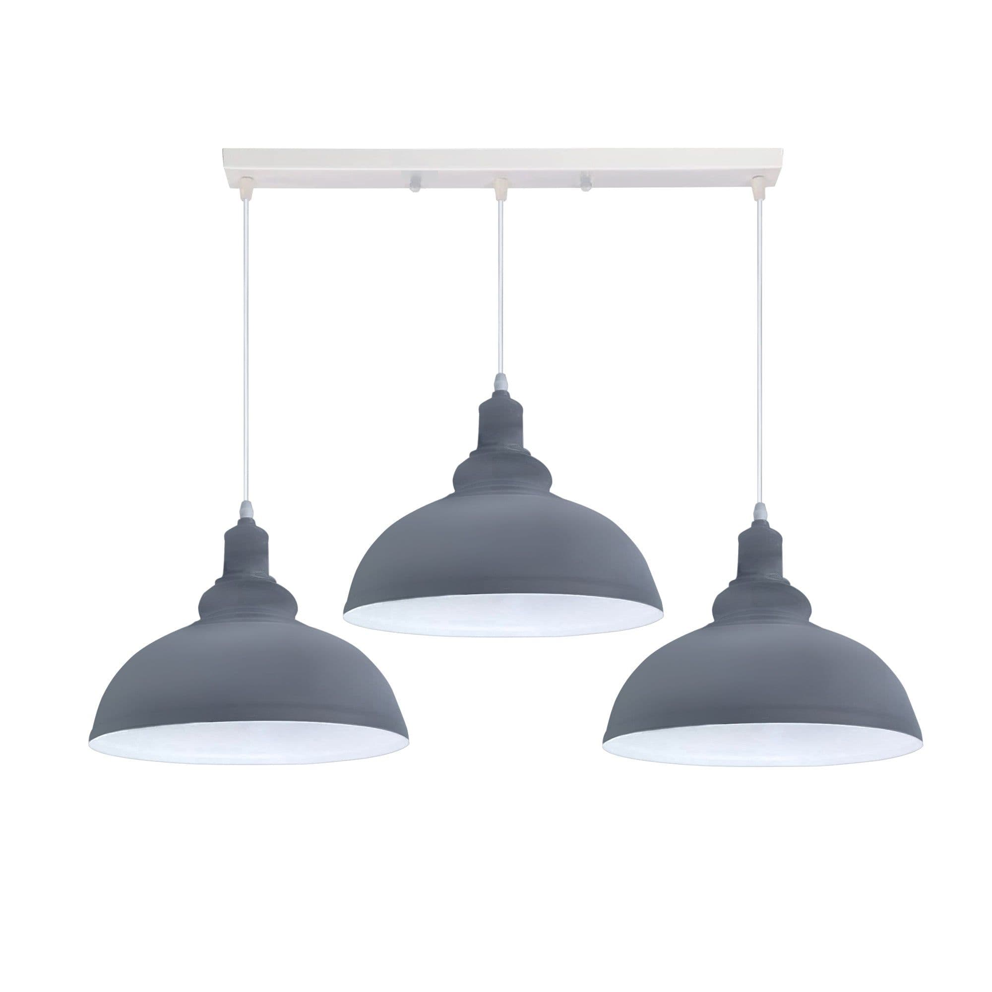 image-Industrial Vintage Loft Kitchen Bar 3 Lights Fittings Ceiling Curvy Metal E27