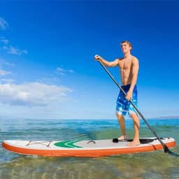 image-10Ft Inflatable Non-Slip Paddle Stand Up Board w/ Adjustable Paddle, Carry Bag