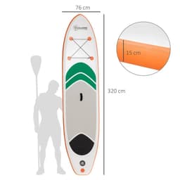 image-10Ft Inflatable Non-Slip Paddle Stand Up Board w/ Adjustable Paddle, Carry Bag