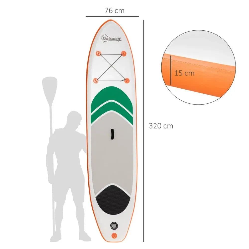 image-10Ft Inflatable Non-Slip Paddle Stand Up Board w/ Adjustable Paddle, Carry Bag