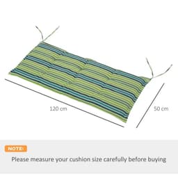 image-2 PCS Patio Bench Swing Chairs Garden Chairs 2 Seat Cushion Mat Strips Green