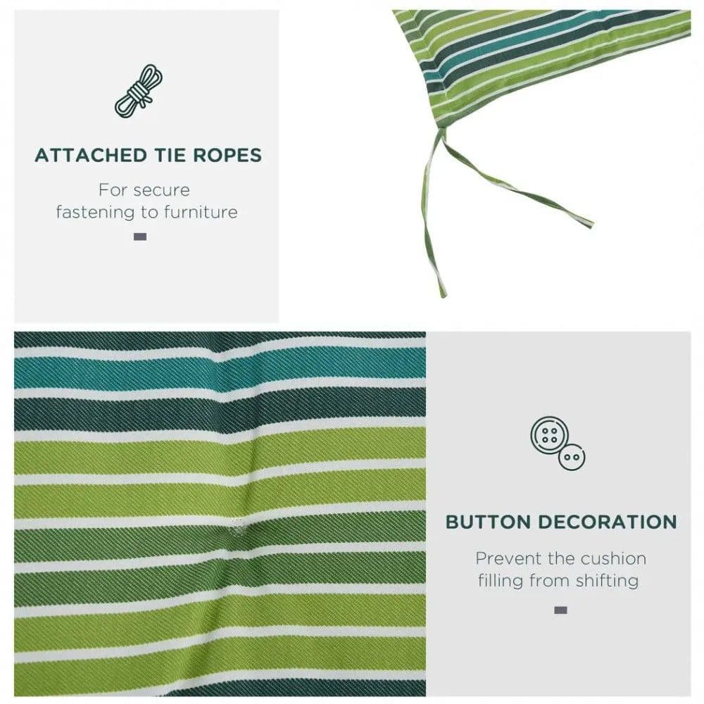 image-2 PCS Patio Bench Swing Chairs Garden Chairs 2 Seat Cushion Mat Strips Green