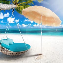 image-Patio Garden Hawaii Beach Sun Umbrella Sunshade Hawaiian Folding Tilting Parasol