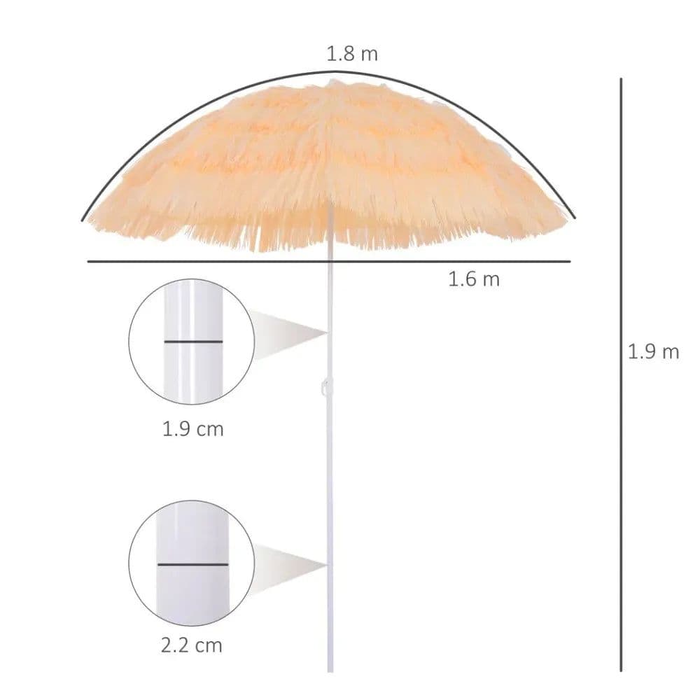 image-Patio Garden Hawaii Beach Sun Umbrella Sunshade Hawaiian Folding Tilting Parasol