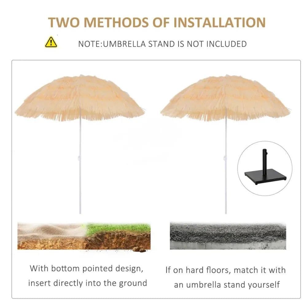 image-Patio Garden Hawaii Beach Sun Umbrella Sunshade Hawaiian Folding Tilting Parasol