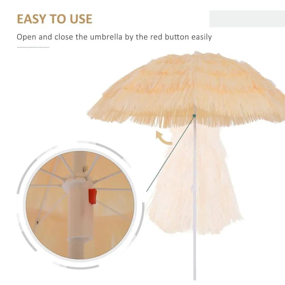 image-Patio Garden Hawaii Beach Sun Umbrella Sunshade Hawaiian Folding Tilting Parasol