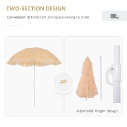 image-Patio Garden Hawaii Beach Sun Umbrella Sunshade Hawaiian Folding Tilting Parasol