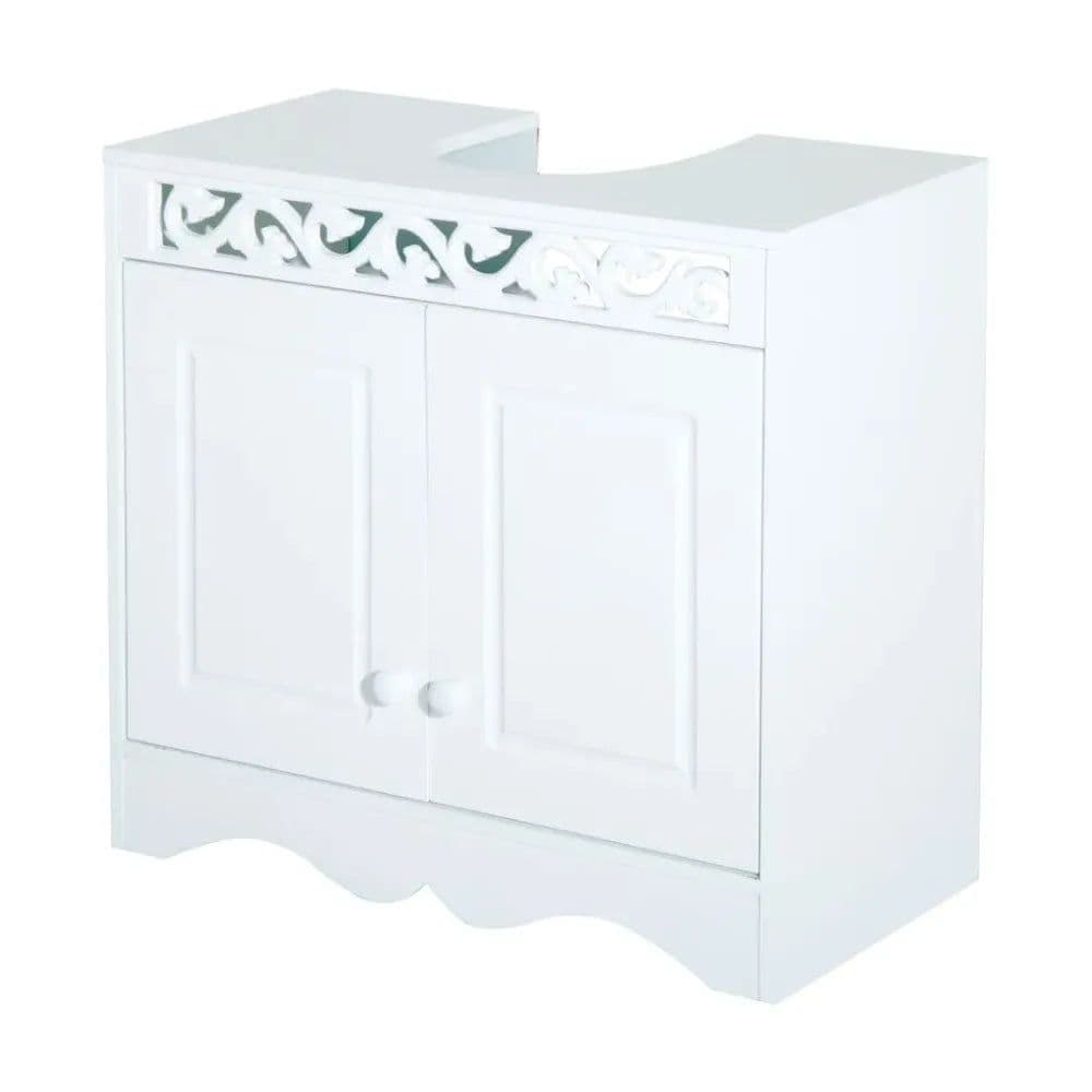 image-Under Sink Wooden Cabinet Storage Unit Cupboard Bathroom Double Door Shelf