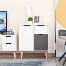 image-Floor Cabinet Storage Cupboard Sideboard with Drawer for Bedroom, Living Room