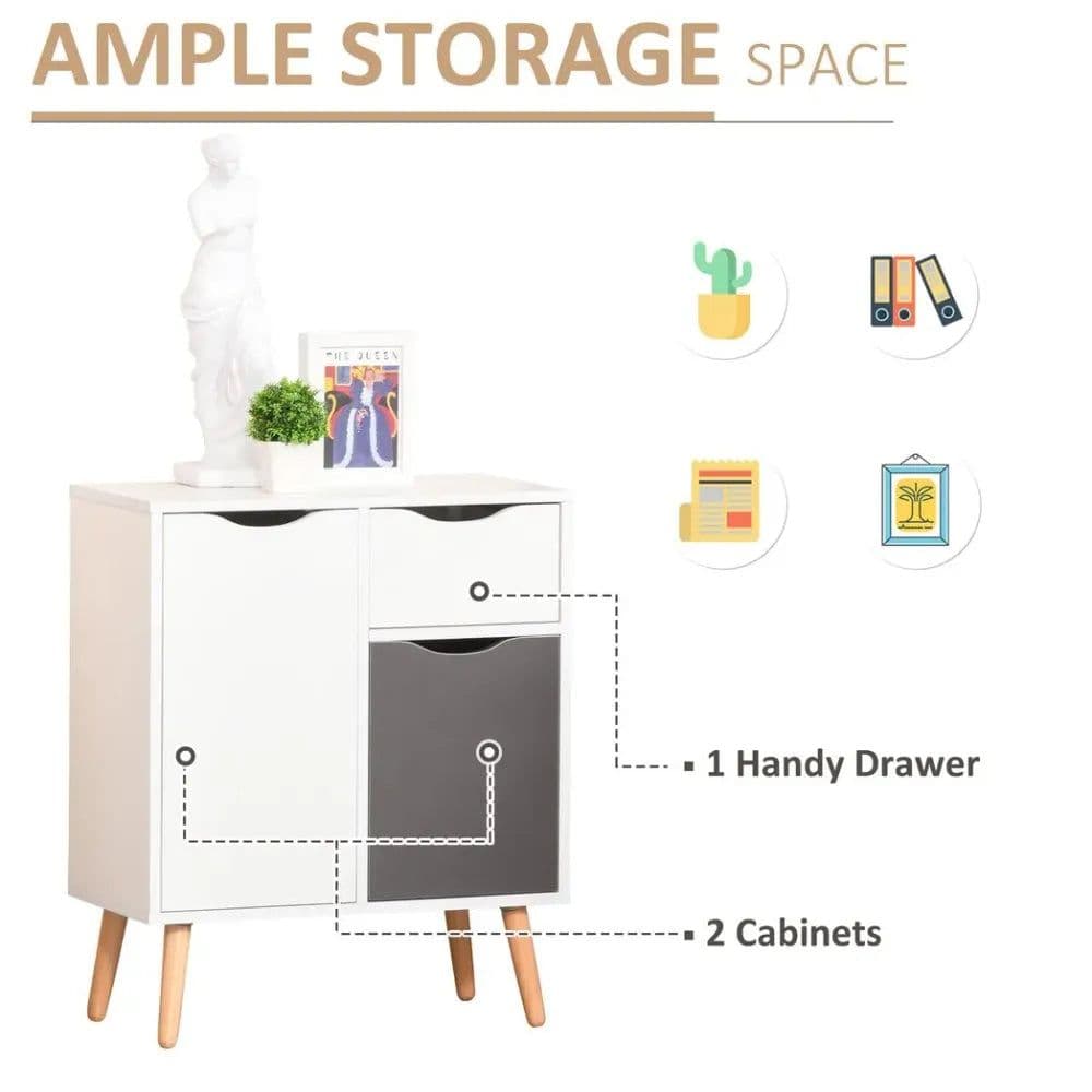 image-Floor Cabinet Storage Cupboard Sideboard with Drawer for Bedroom, Living Room