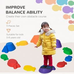 image-11-Piece Fish Shaped Balance Stepping Stones for Kids - Multicoloured