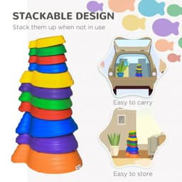 image-11-Piece Fish Shaped Balance Stepping Stones for Kids - Multicoloured