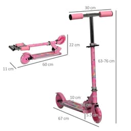 image-Scooter for Kids Ages 3-7 W/ Lights Music Adjustable Height Folding Frame - Pink