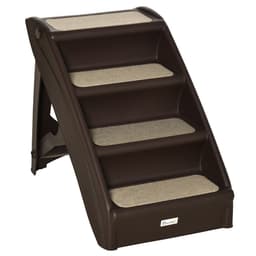 image-Portable Dog Steps for Bed, Sofa Non-Slip Pet Stairs for Cats, Dogs - Brown