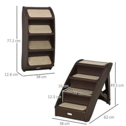 image-Portable Dog Steps for Bed, Sofa Non-Slip Pet Stairs for Cats, Dogs - Brown