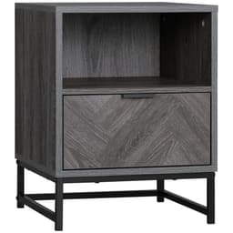 image-Nightstand, Bedside Table with Drawer and Shelf End Table Living Room, Bedroom