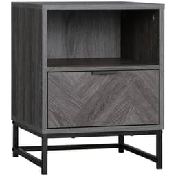image-Nightstand, Bedside Table with Drawer and Shelf End Table Living Room, Bedroom