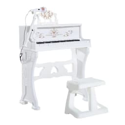 image-37/32 Key Kids Battery Keyboard Mini Grand Piano Stool Microphone Musical Toy