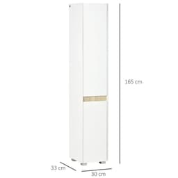 image-Tall Bathroom Cabinet Modern Freestanding Tallboy w/ Adjustable Shelves White