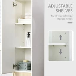 image-Tall Bathroom Cabinet Modern Freestanding Tallboy w/ Adjustable Shelves White