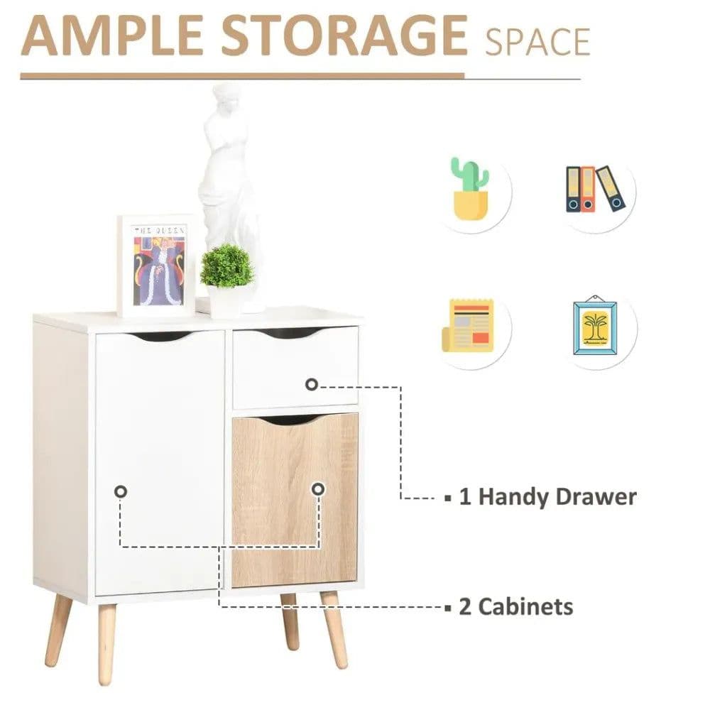 image-Floor Cabinet Storage Cupboard Sideboard with Drawer for Bedroom, Living Room