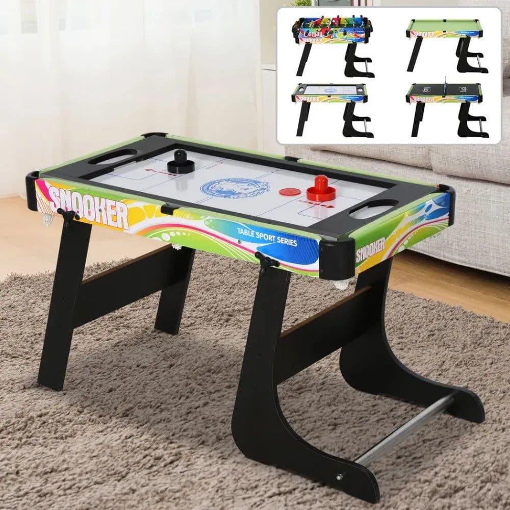 image-4-in-1 Foldable Game Table Hockey Football Table Tennis & Pool Home Gaming
