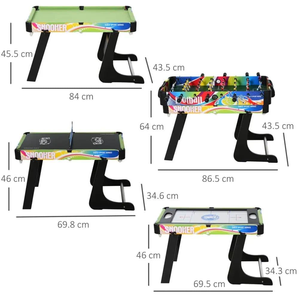 image-4-in-1 Foldable Game Table Hockey Football Table Tennis & Pool Home Gaming
