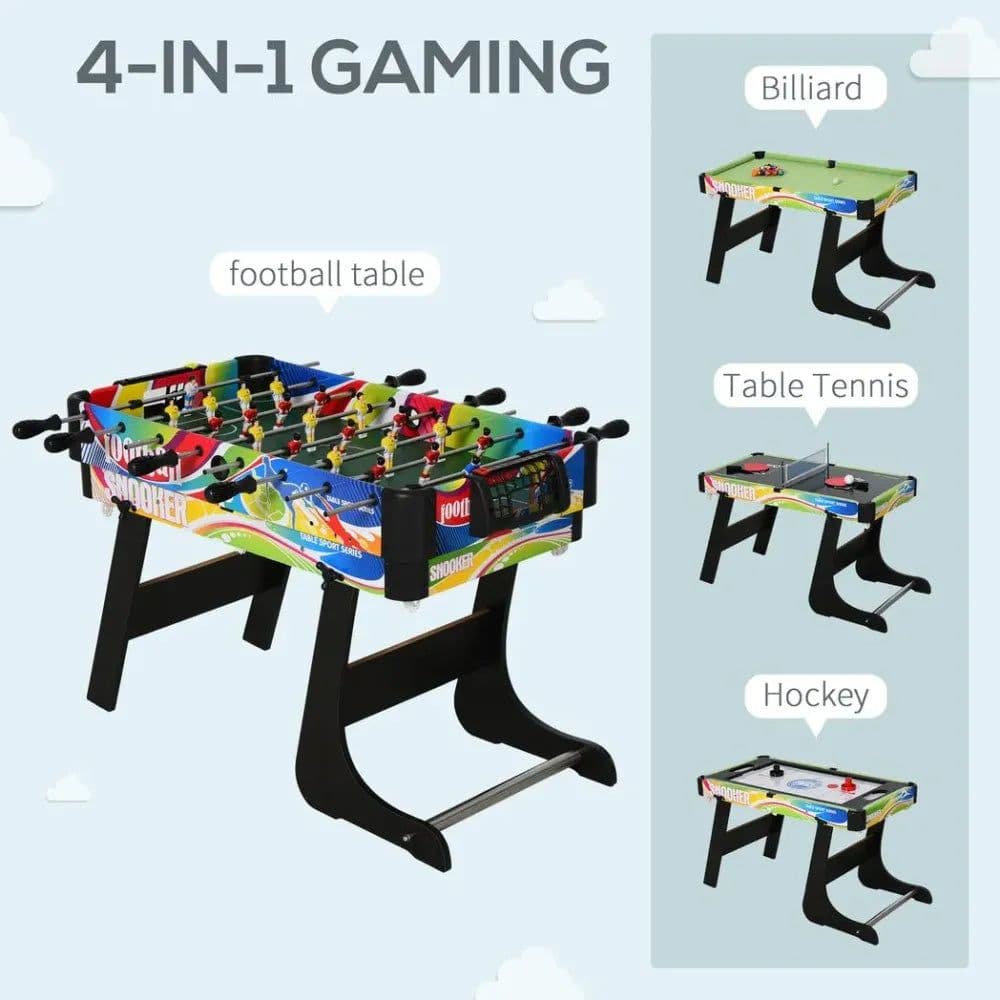 image-4-in-1 Foldable Game Table Hockey Football Table Tennis & Pool Home Gaming
