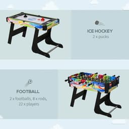 image-4-in-1 Foldable Game Table Hockey Football Table Tennis & Pool Home Gaming