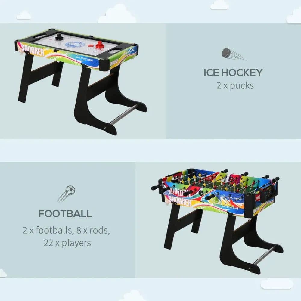 image-4-in-1 Foldable Game Table Hockey Football Table Tennis & Pool Home Gaming