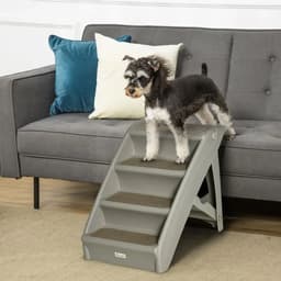 image-Portable Dog Steps for Bed, Sofa Non-Slip Pet Stairs for Cats, Dogs - Grey