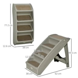 image-Portable Dog Steps for Bed, Sofa Non-Slip Pet Stairs for Cats, Dogs - Grey