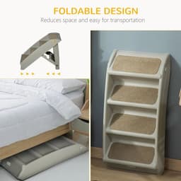 image-Portable Dog Steps for Bed, Sofa Non-Slip Pet Stairs for Cats, Dogs - Grey