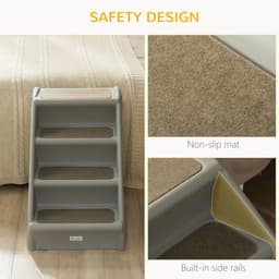image-Portable Dog Steps for Bed, Sofa Non-Slip Pet Stairs for Cats, Dogs - Grey