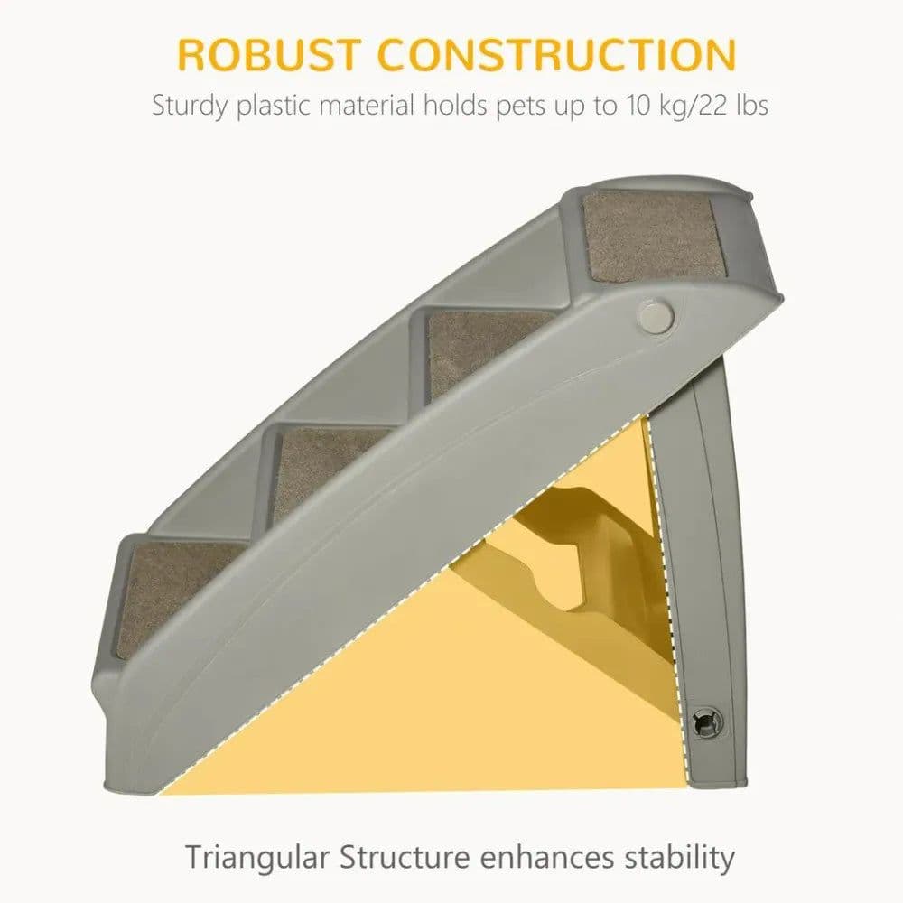 image-Portable Dog Steps for Bed, Sofa Non-Slip Pet Stairs for Cats, Dogs - Grey