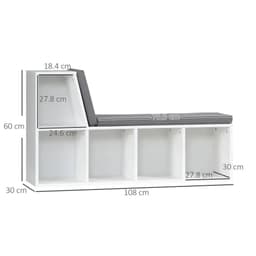 image-2 Tier Bookcase Modern Bookshelf w/ Removable Cushions for Home Office White