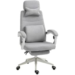 image-Ergonomic Home Office Chair 360 Swivel with Footrest Height Adjustable Grey