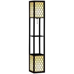 image-Floor Lamp with Shelves, 2 Light, Modern Standing Lamps for Living Room Bedroom