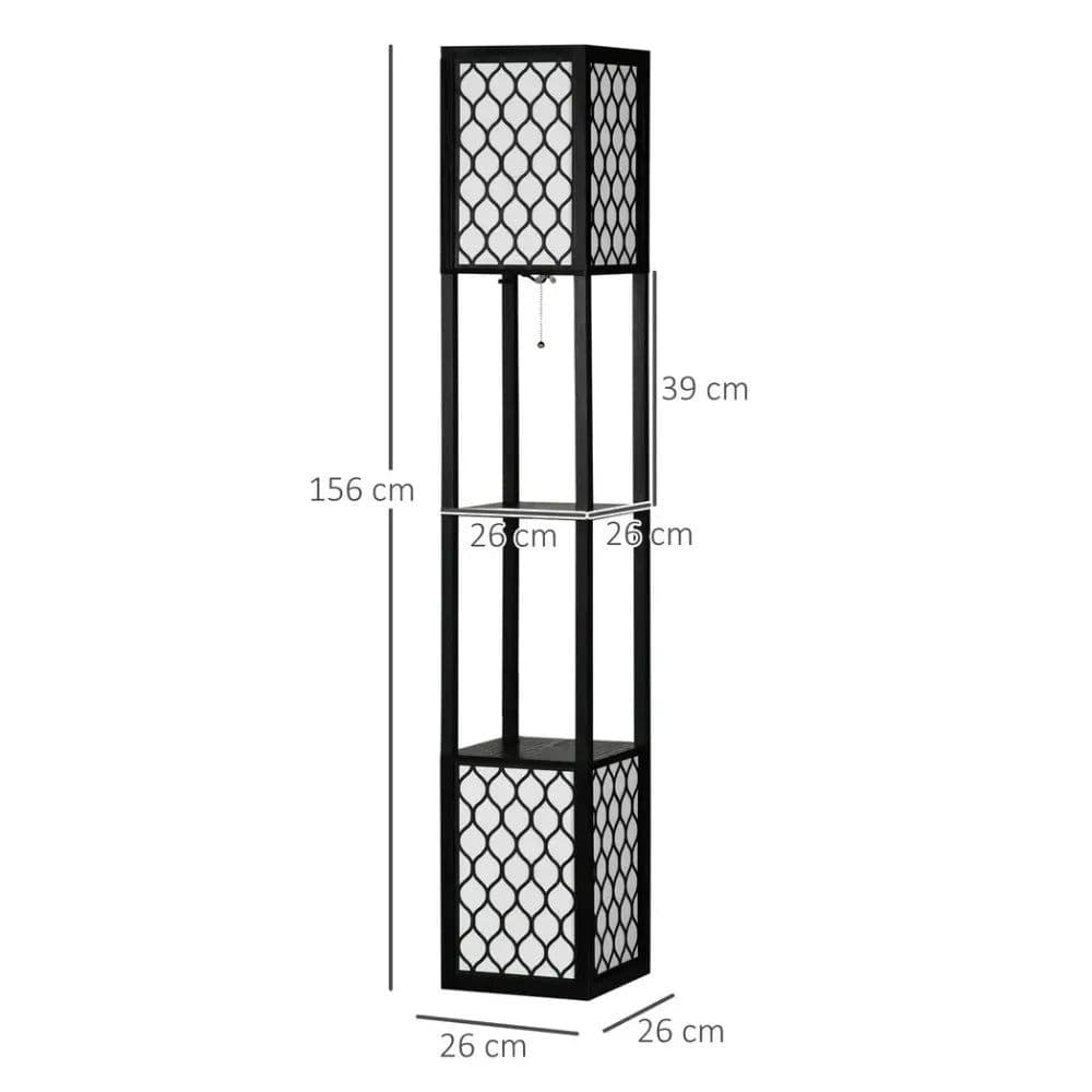 image-Floor Lamp with Shelves, 2 Light, Modern Standing Lamps for Living Room Bedroom