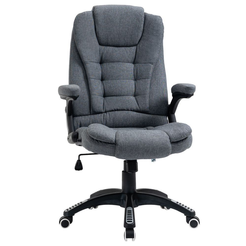 image-High Back Home Office Chair Computer Desk Chair w/ Arms Swivel Wheels Dark Grey