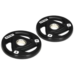 image-Olympic Weight Plates, Tri-Grip Barbell Weights Set with 2'' Holes, 2 x 5kg