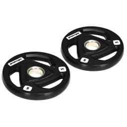 image-Olympic Weight Plates, Tri-Grip Barbell Weights Set with 2'' Holes, 2 x 5kg
