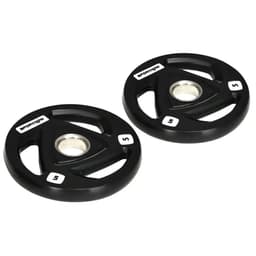 image-Olympic Weight Plates, Tri-Grip Barbell Weights Set with 2'' Holes, 2 x 5kg