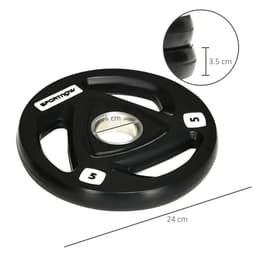 image-Olympic Weight Plates, Tri-Grip Barbell Weights Set with 2'' Holes, 2 x 5kg