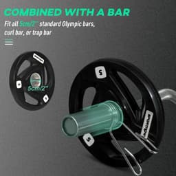 image-Olympic Weight Plates, Tri-Grip Barbell Weights Set with 2'' Holes, 2 x 5kg