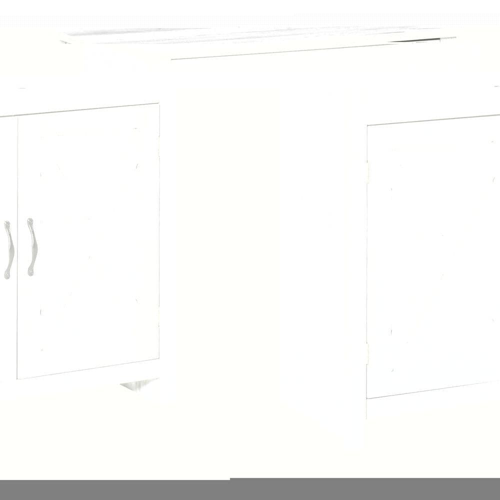 image-Farmhouse Barn Door Sideboard Buffet Storage Cabinet Coffee Bar Grey Grain