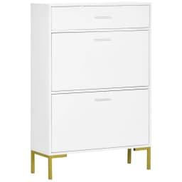 image-Modern Shoe Cupboard for Hallway w/ Flip Drawers 12 Pair Shoe Storage Organizer