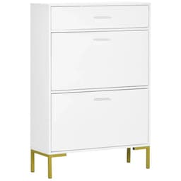 image-Modern Shoe Cupboard for Hallway w/ Flip Drawers 12 Pair Shoe Storage Organizer